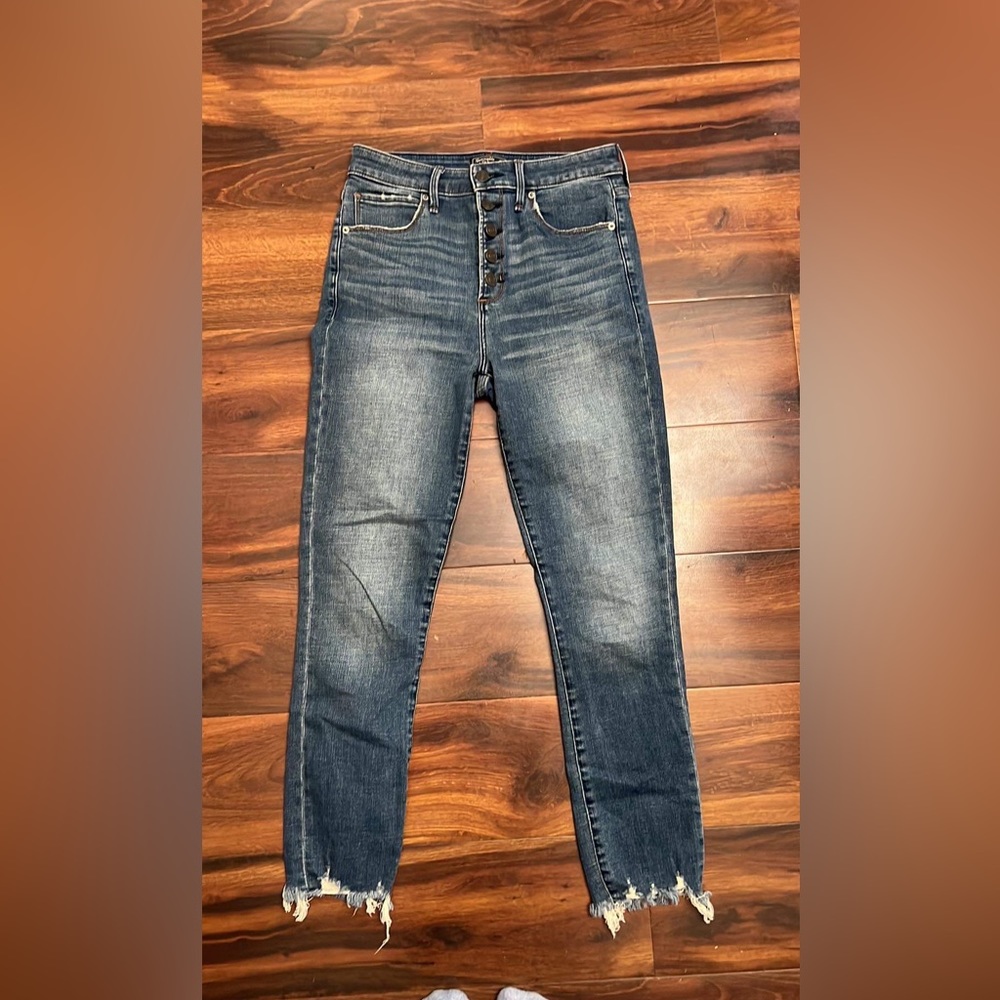 High waisted button down jeans